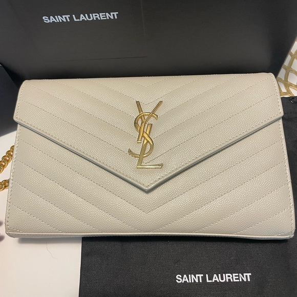YSL Cassandre Chain Wallet - cream & gold - Picture 2 of 4